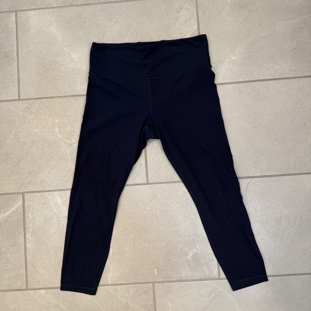 Athleta Ultra High Rise Elation 7/8 Tight Navy Blue Leggings Large